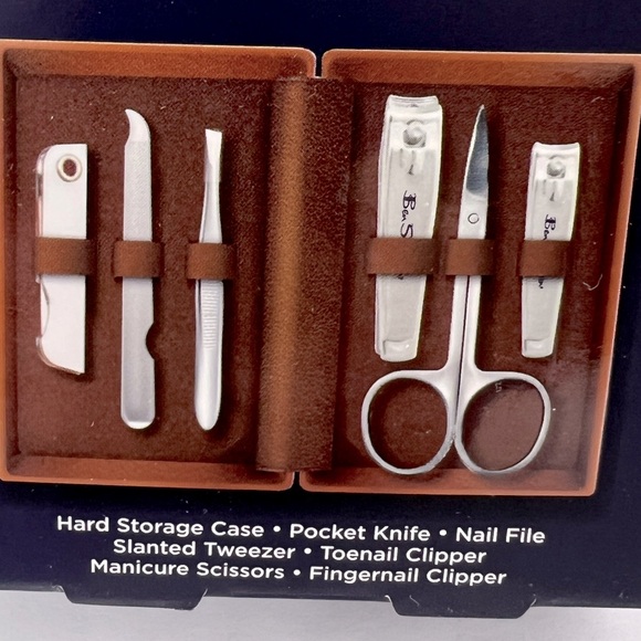 BEN SHERMAN DELUX MEN’S GROOMING KIT, 7 PIECES COLLECTION KIT, MANICURE SET - Picture 6 of 10